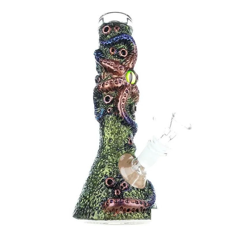 glass bong octopus playtime hookahs for dry herb 10 inches water pipe granny monster horror games funny huggy wuggy glass rigs heady halloween minions beaker