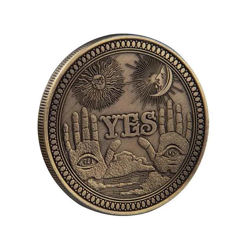 yes or no copy coin commemorative prediction decision making challenge vintage skull handicraft travel souvenir art collection metal