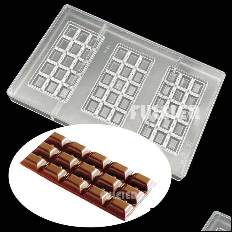 26 style polycarbonate chocolate bar molds baking cake belgian sweets candy mould confectionery tools for bakeware 220601