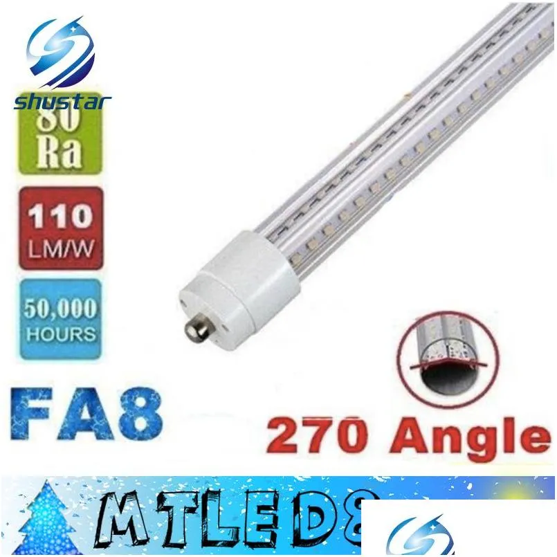 led vshaped 4ft 5ft 6ft 8ft t8 tubes lights cooler door led tubes single pin fa8 28w 32w 42w 65w cold white ac 85265vaddce rohs ul