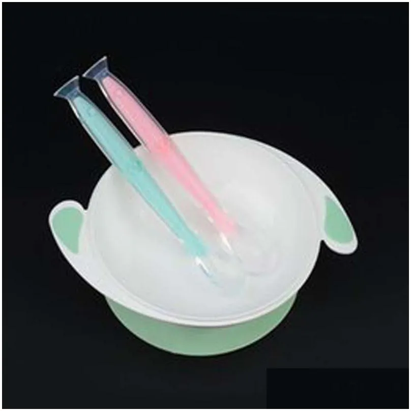 old cobbler newborn baby products silicone feeding spoon soft head with suction cup set box custom wholesale