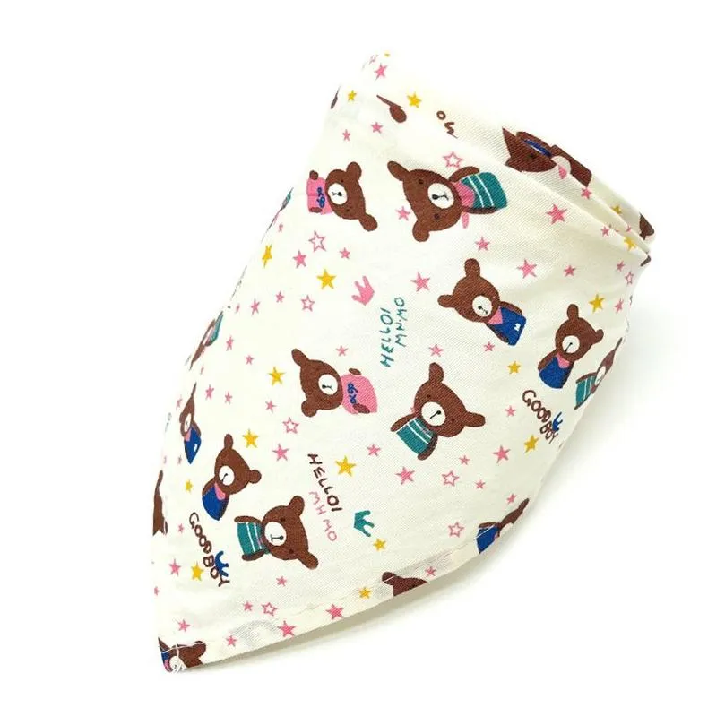 ock r b001 baby burp cloths cartoon cotton printed triangular scarf lace mixed wholesale of mother and baby products