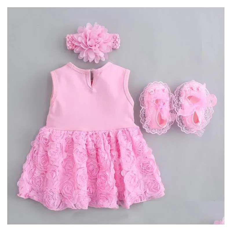 baby girls infant newborn dress summer kids wedding party birthday outfits 12 years dress headband christening gown