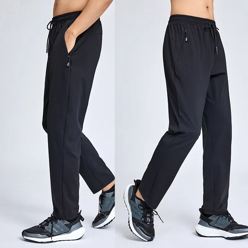 LL Men Jogger Long Pants Sport Yoga Outfit Cycling Drawstring Gym Pockets Sweatpants Trousers Men's Casual Elastic Waist Fitness M-3XL