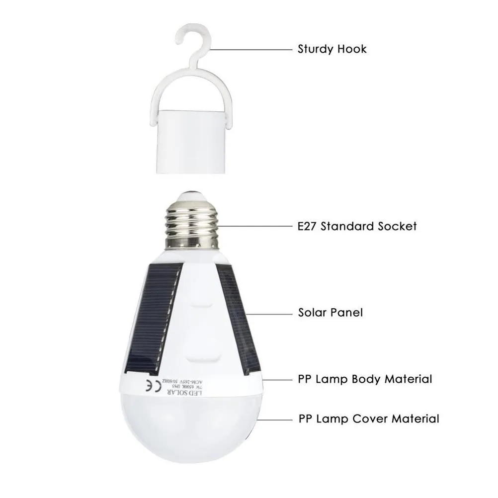 portable intelligent 7w 12w led solar lamp ac85265 bombillas led e27 rechargeable solar lamp ip65 camping emergency lighting
