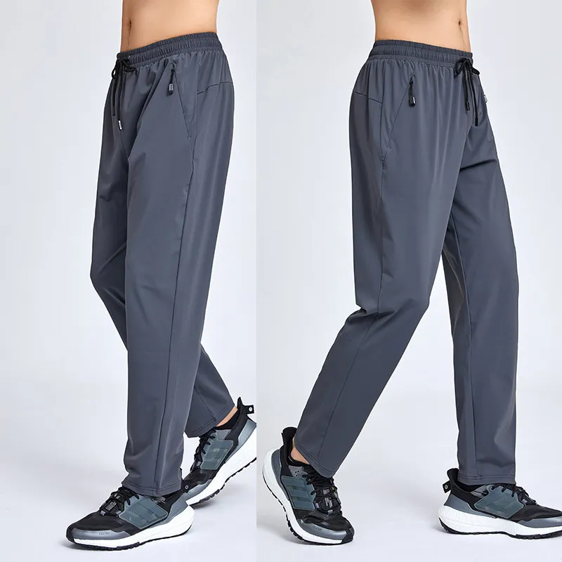 LL Men Jogger Long Pants Sport Yoga Outfit Cycling Drawstring Gym Pockets Sweatpants Trousers Men's Casual Elastic Waist Fitness M-3XL