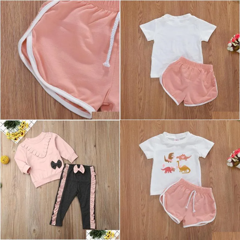 04y summer kids baby girls lovely clothes sets animal print short sleeve t shirts solid shorts 2pcs