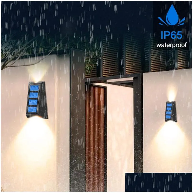 decoration solar garden lights rgb color changing waterproof wall lamp solar lighting for walkway fence stairs