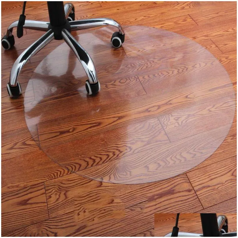 creative pvc floor mat transparent carpets wood floor protection area rug computer chair mats plastic round carpet rug 210301