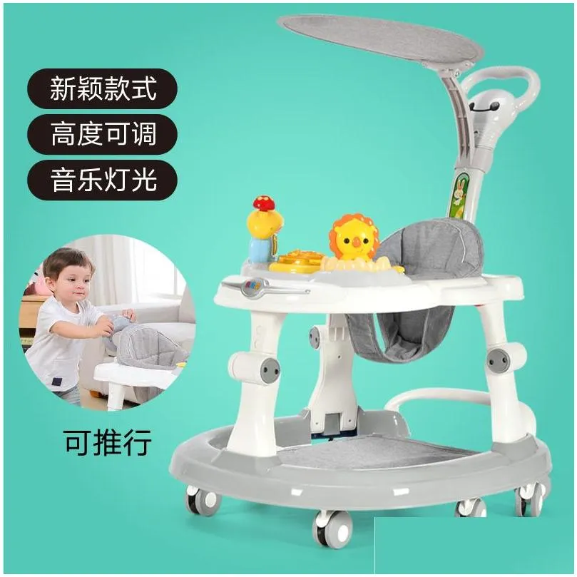 baby walker with 6 mute rotating wheels anti rollover multifunctional child walker seat walking aid assistant toy