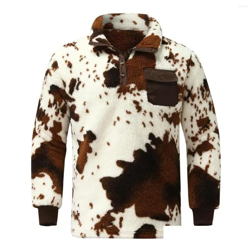 mens jackets mens cow teddy bear fleece fur jacket winter casual solid thicken pullover jumper coats male clothes sweatshirts mens