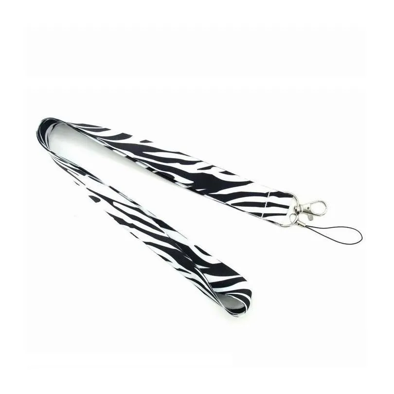 zebra mixed color lanyard strap key chain neck lanyards for mp3ormp4 cell phone id holder