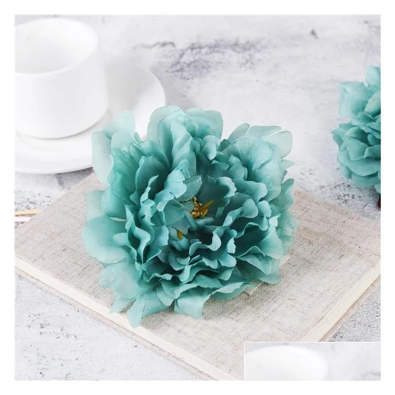 50pcs high quality silk peony flower heads wedding party decoration artificial simulation silk peony camellia rose flower wedding