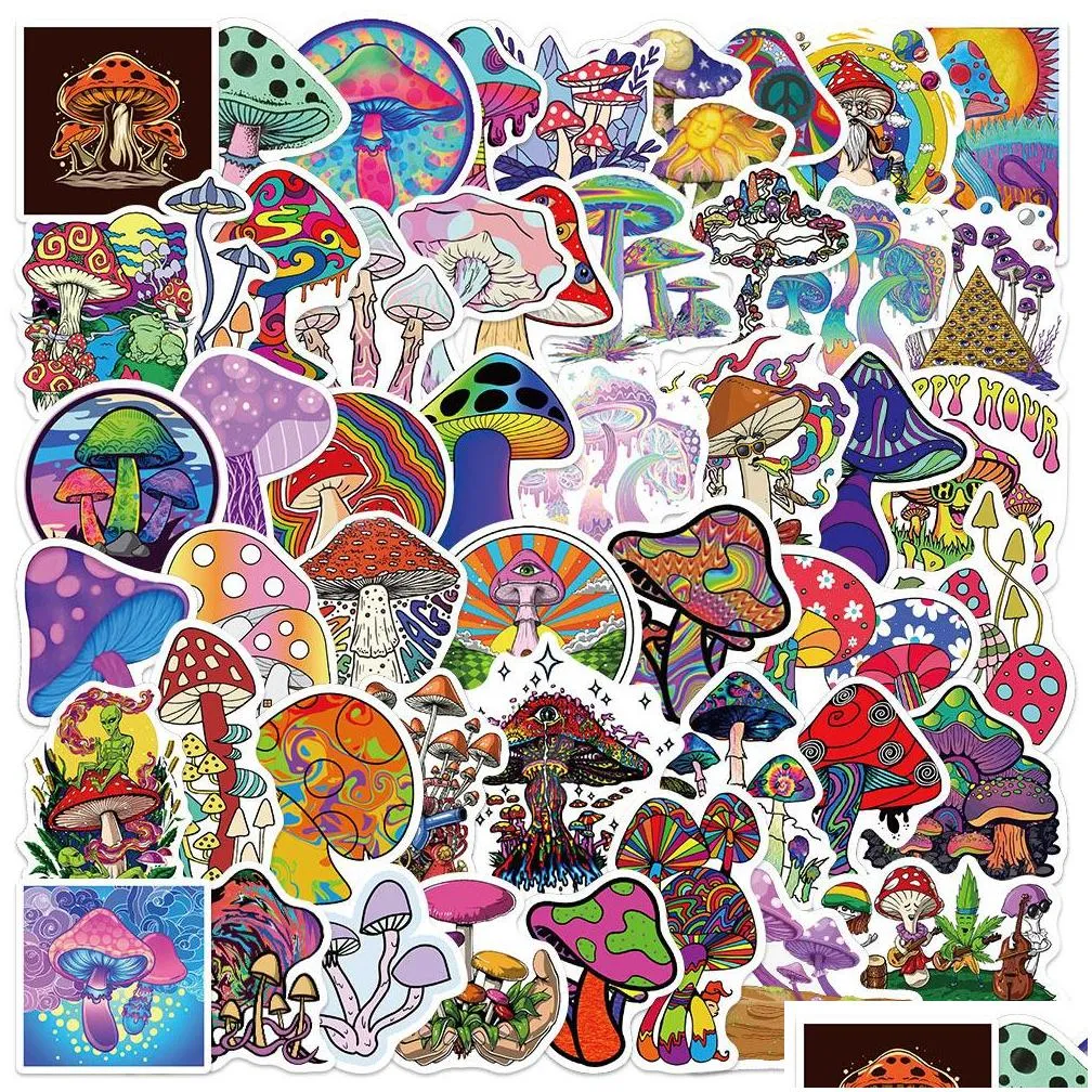 50 pcs mixed graffiti skateboard stickers anime cartoon aesthetics mushroom for car laptop fridge helmet pad bicycle bike motorcycle ps4 book guitar pvc