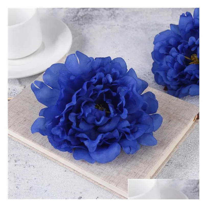 50pcs high quality silk peony flower heads wedding party decoration artificial simulation silk peony camellia rose flower wedding