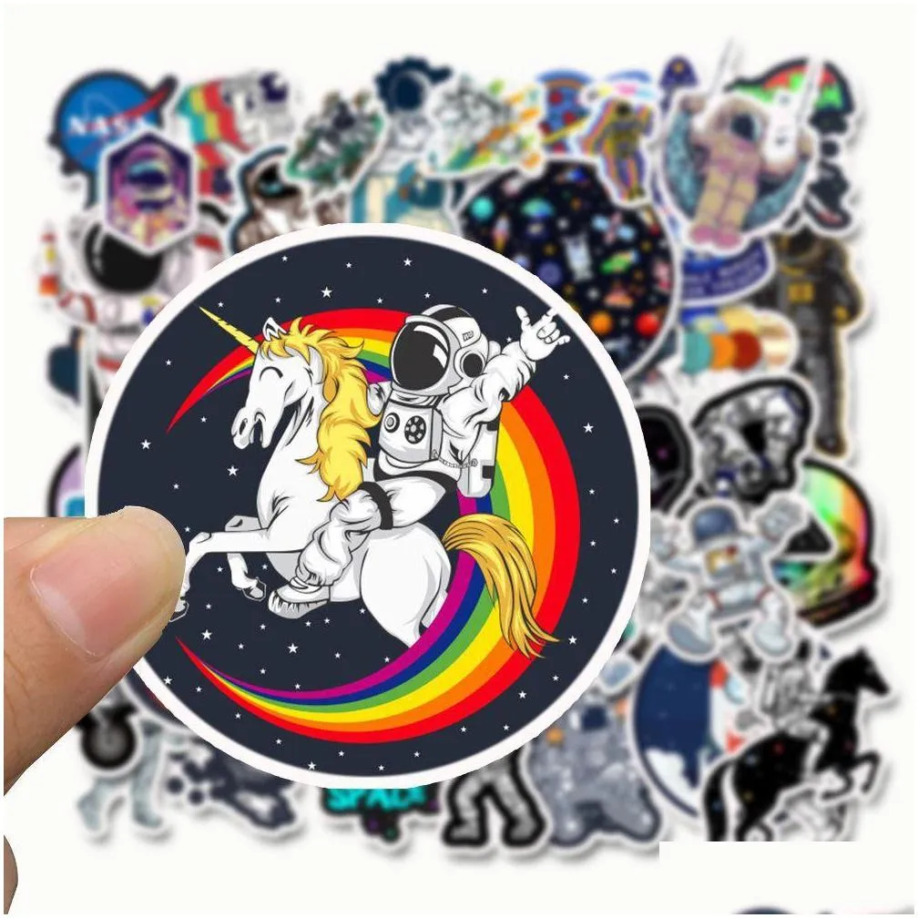 50 pcs mixed car stickers space astronaut universe for laptop skateboard pad bicycle motorcycle ps4 phone luggage decal pvc guitar