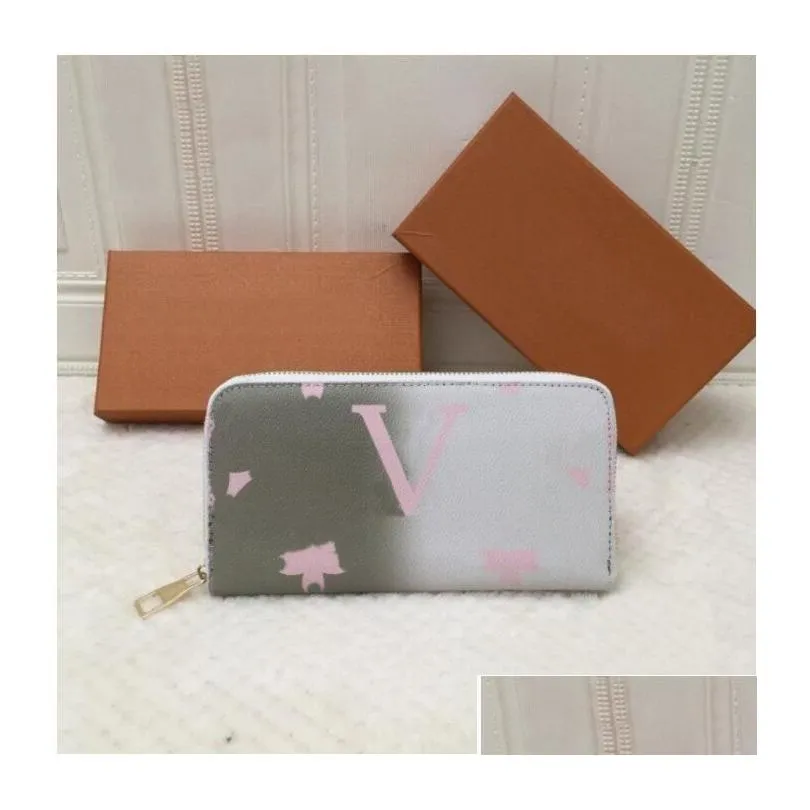 gradient color wallet women designer coin purse luxurys fashion card holder lady clutch bags with box