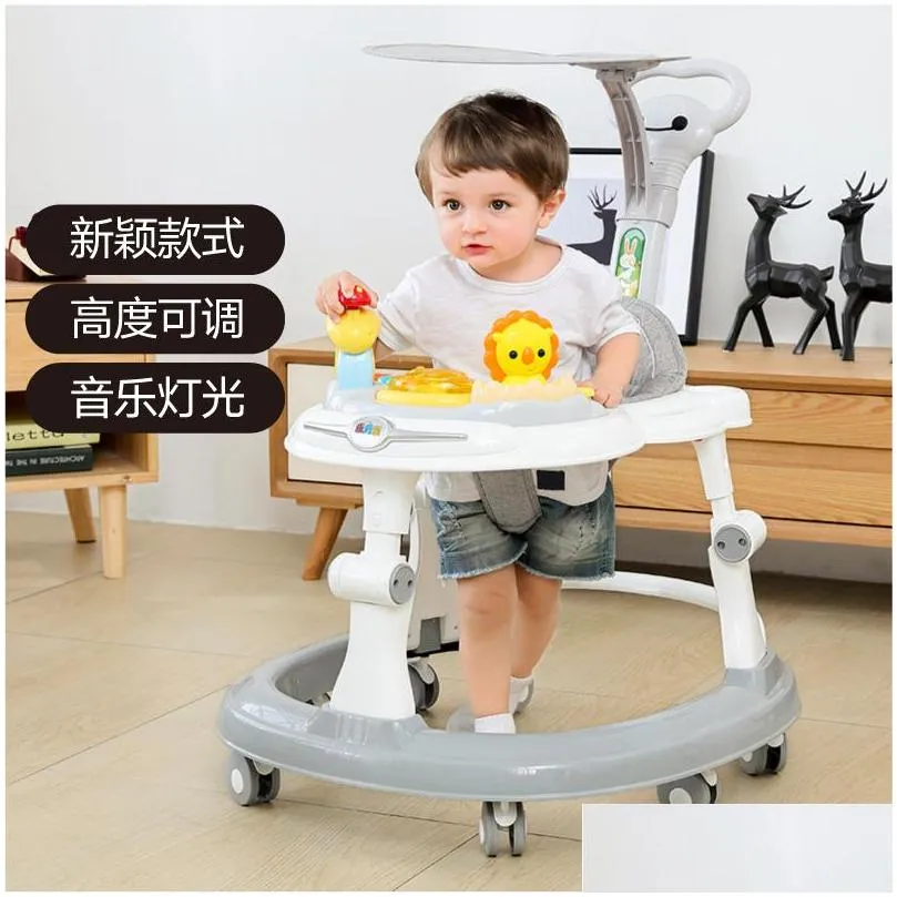 baby walker with 6 mute rotating wheels anti rollover multifunctional child walker seat walking aid assistant toy