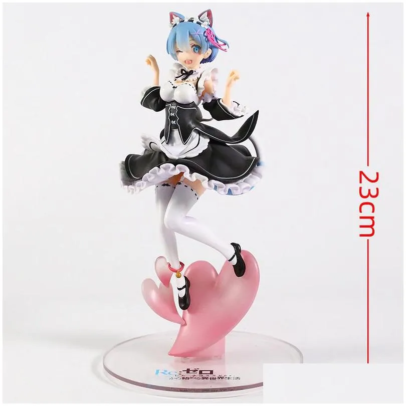 re zero starting life in another world rem nekomimi ver figure pvc collection model toys brinquedos 220702