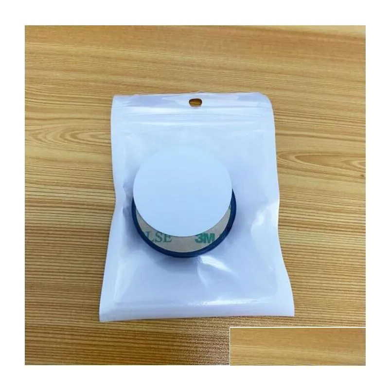 sublimation blank cell phone holder plastic stand with metal insert heat transfer printing grip bracket