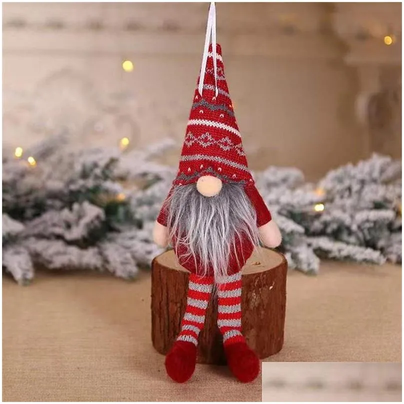 christmas tree ornaments creative sitting posture garden gnome dolls xmas gifts plush doll cartoon toy table decoration home decor 5 15mg