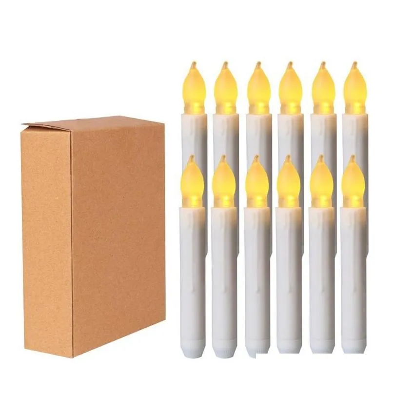 led light cone candles electronic taper candle battery operated flameless for wedding birthday party decorations supplies 2 7ag ii