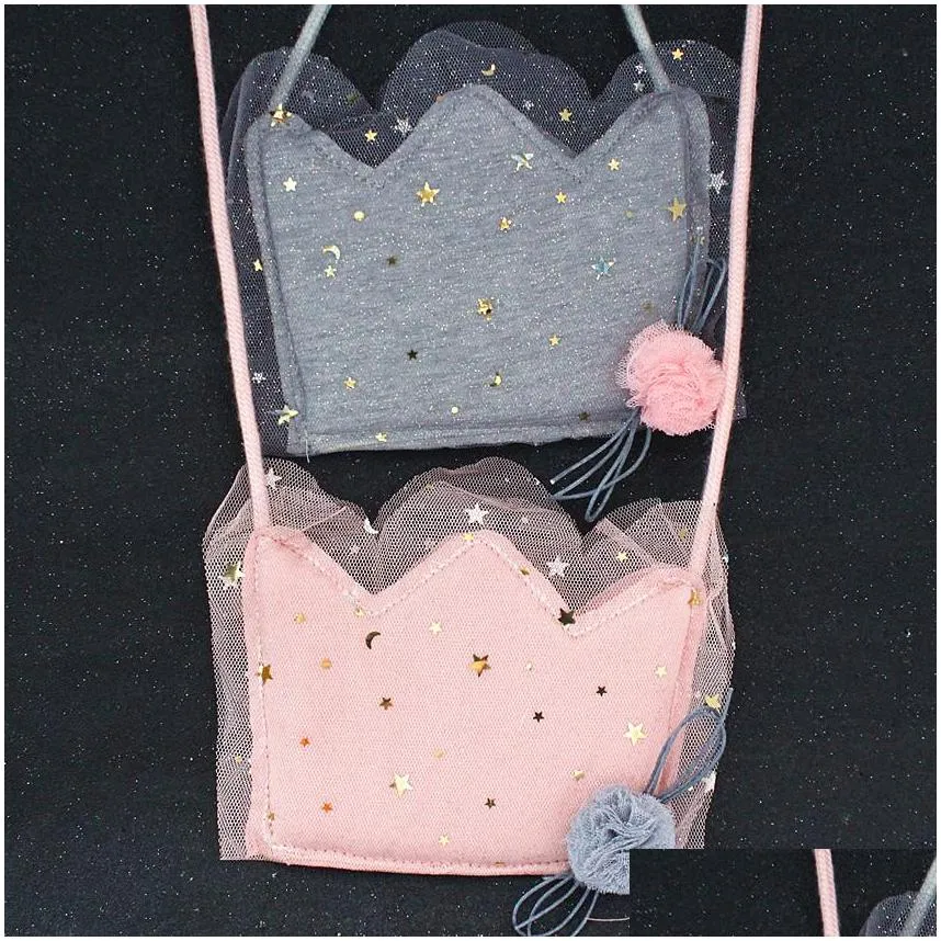 m649 cute cartoon children bag crown shape lace edge creative package womens childrens bag wholesale