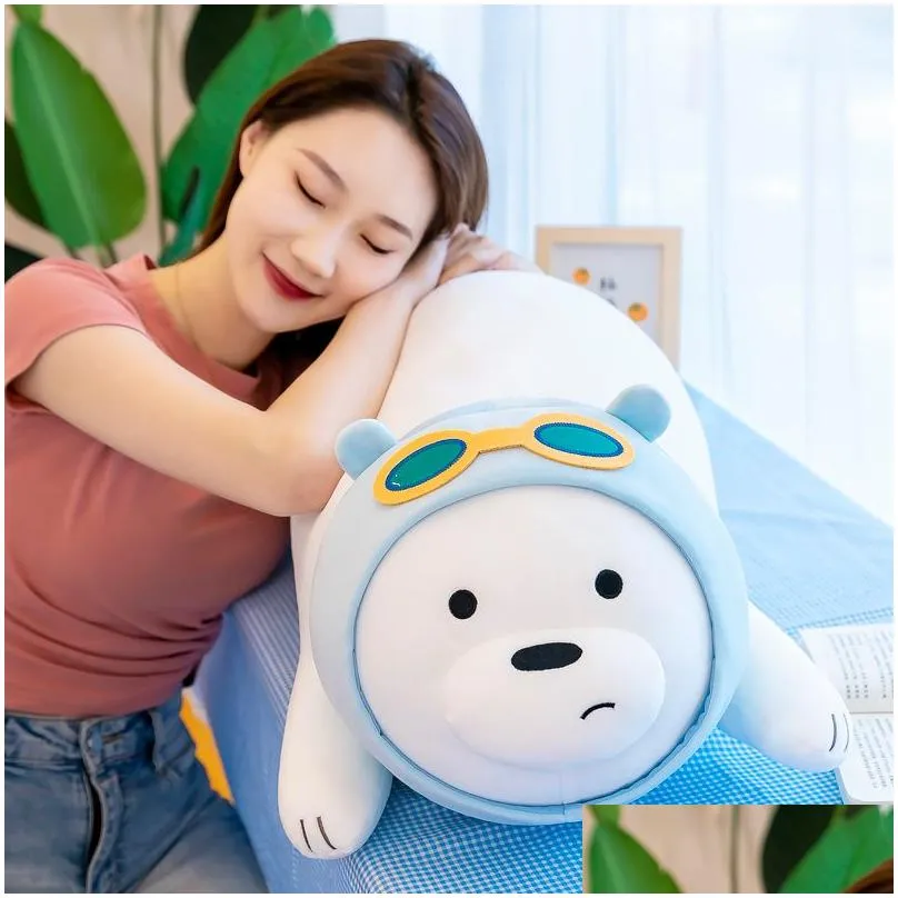 amazons new cute white bear plush doll soft big white bear throwing pillow stupid cute doll birthday gift girl