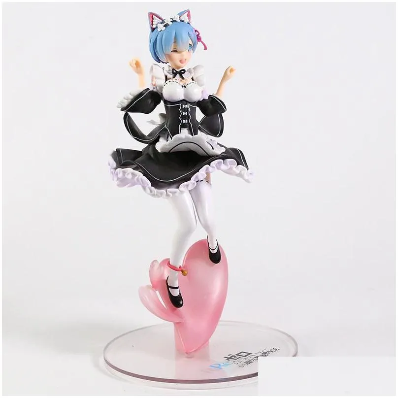 re zero starting life in another world rem nekomimi ver figure pvc collection model toys brinquedos 220702