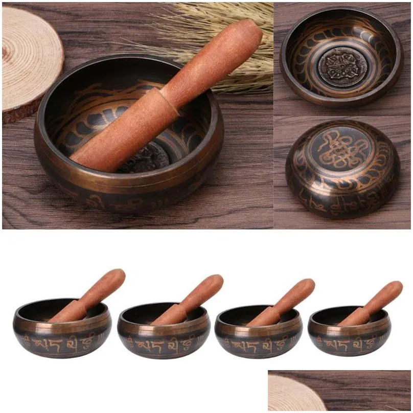 8cm/8.5cm/9.5cm/10.5cm buddhism tibetan singing bowl hand hammered yoga copper chakra meditation gift 201214