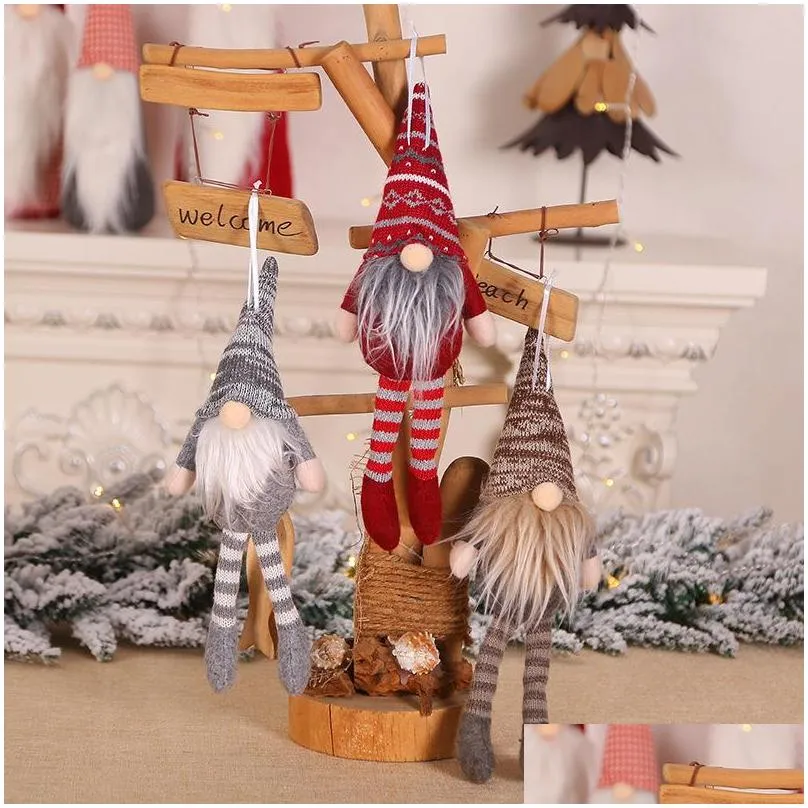 christmas tree ornaments creative sitting posture garden gnome dolls xmas gifts plush doll cartoon toy table decoration home decor 5 15mg
