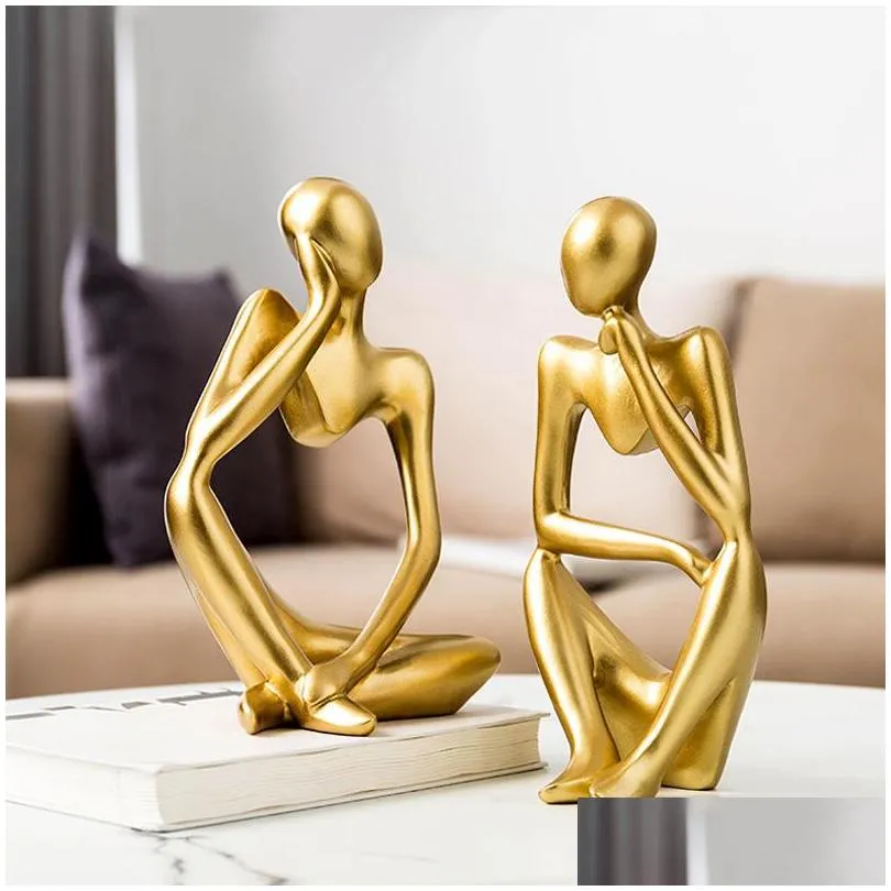 home decoration accessories animal figurines golden ornaments abstract art modern living room luxury decor gift 220329