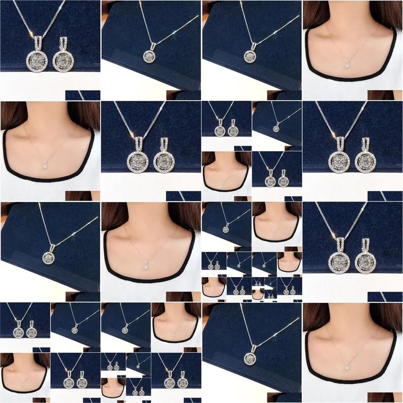 luxury 3ct lab diamond pendant real 925 sterling silver party wedding pendants chain necklace for women bridal charm jewelry
