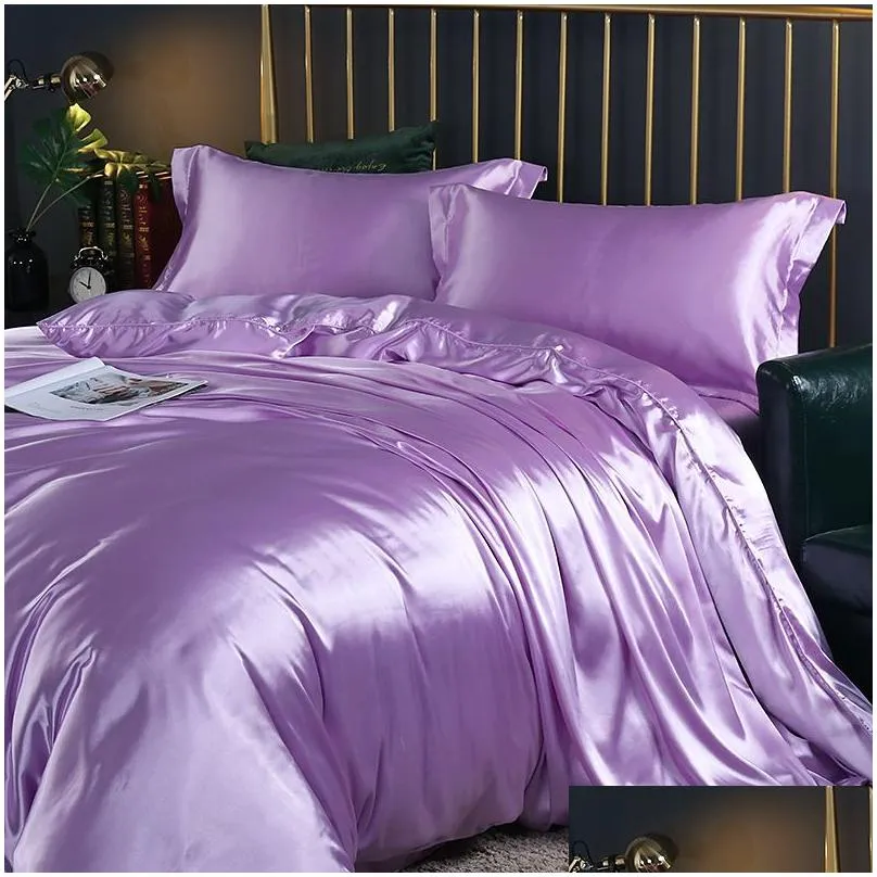 bedding sets mulberry silk bedding set with duvet cover fittedflat bed sheet pillowcase luxury satin bedsheet solid color king queen twin