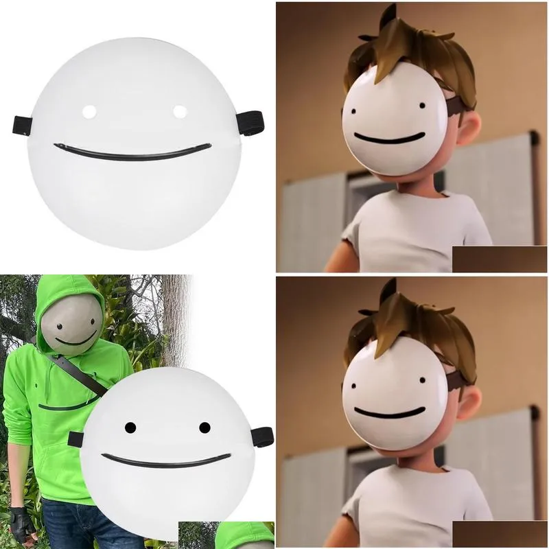 cartoon smile dreams masks anime white helmet cosplay halloween party props accessories costume 220715