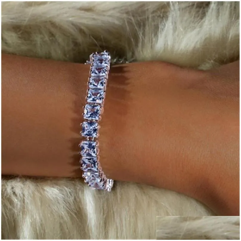 20 style sparkling luxury jewelry 925 sterling silver multi shape white topaz cz diamond gemstones women wedding bracelet for lover
