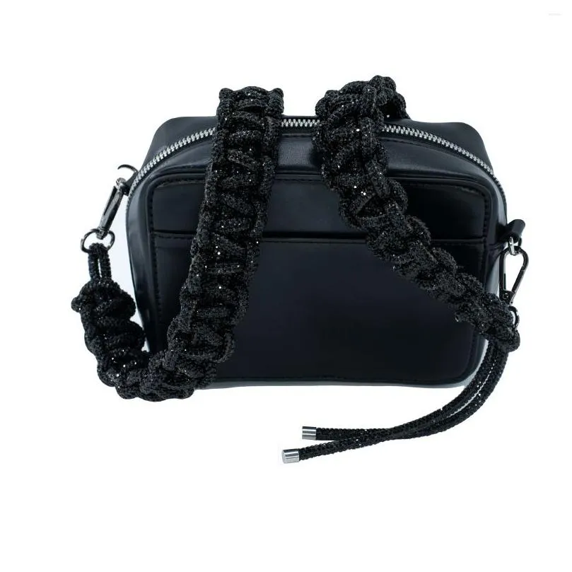 bag part strap handmade crystal braided purse handbag crossbody guitar camera wristlet rhinestone for