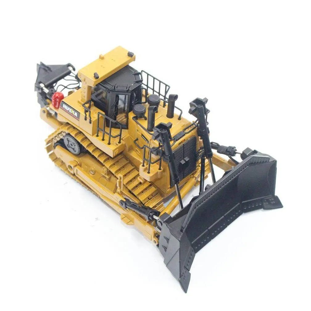 huina 1700 150 diecast alloy heavy bulldozer engineering truck static model caterpillar wheel bulldozer kids educational toy