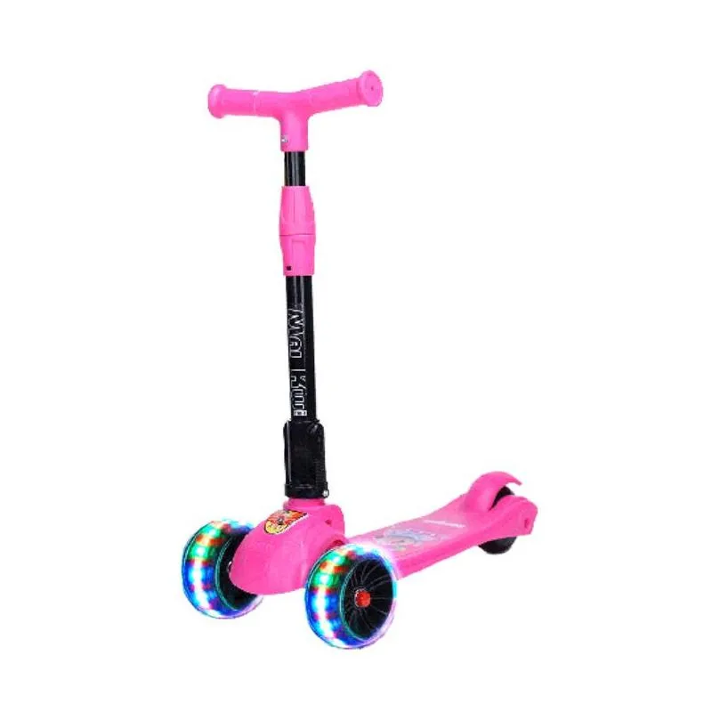 childrens strollers pedal car 3 wheels folding led lightemitting balance car three gear adjustable height skateboard