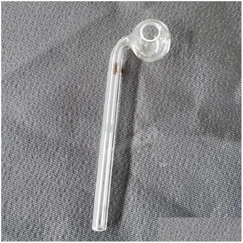 wholesale hand smoking pipe colorful glass pipes oil burner smoking handle pipes curved mini smoking accessories 6011 q2