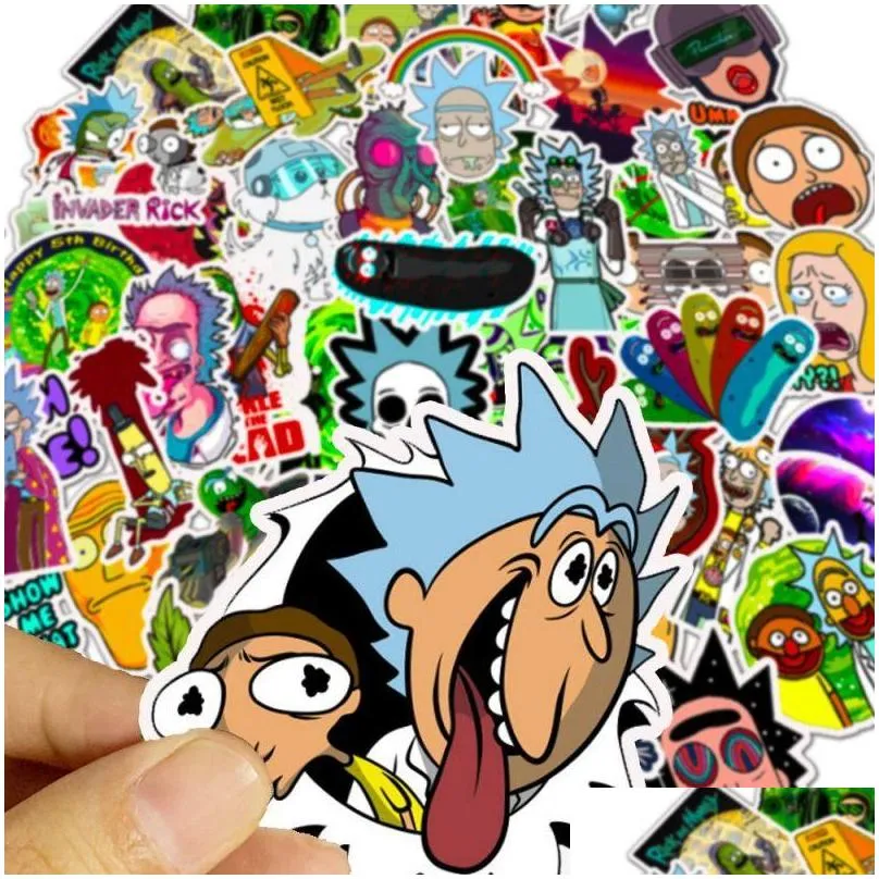 50pcs poster small waterproof skateboard stickers funny animation anime for notebook laptop bottle helmet car sticker pvc guitar diy