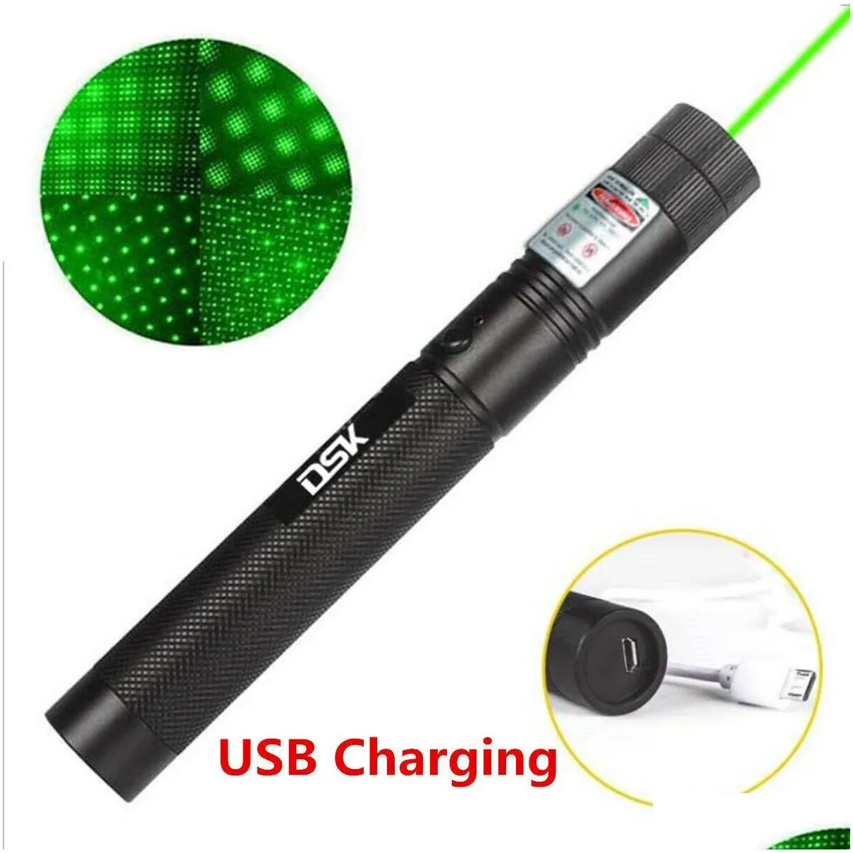 200mile usb rechargeable green laser pointer astronomy 532nm grande lazer pen 2in1 star cap beam light builtin battery pet toy