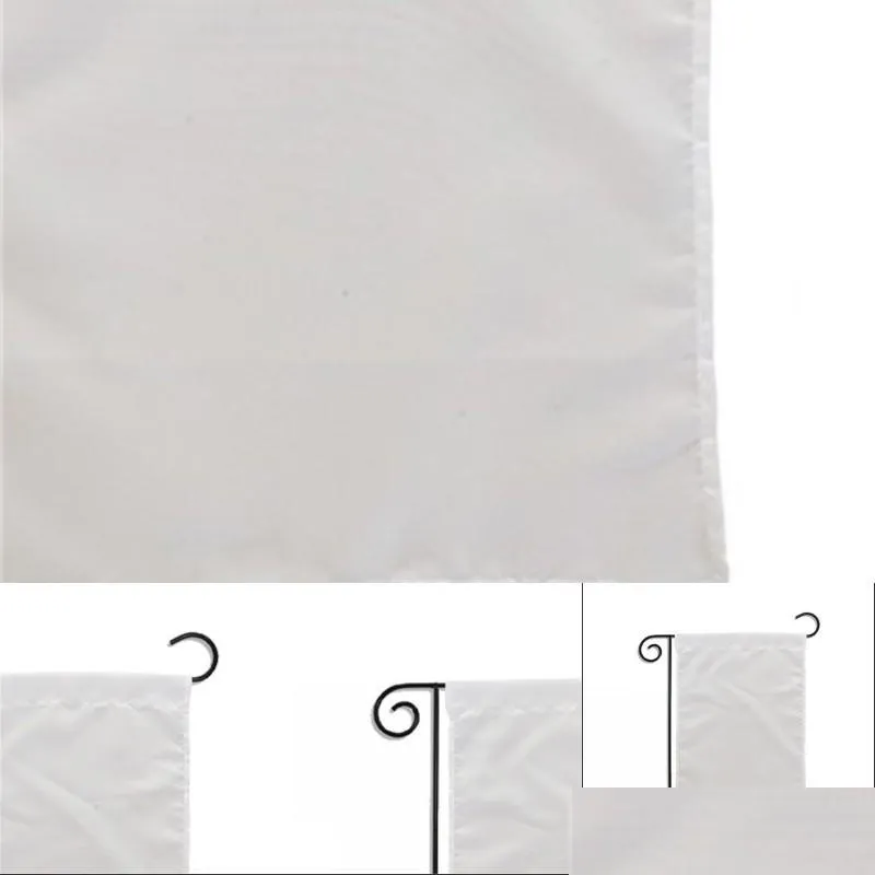 blank sublimation garden 100 polyester blank white banner flags double sides printing heat transfer printing garden banner x35cm 567