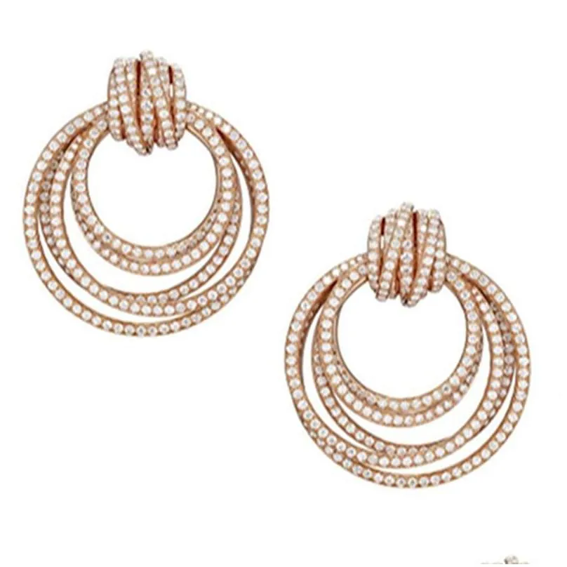 luxury dangle earring micro pave aaaaa zircon 925 sterling silver fine party wedding drop earrings for women bridal jewelry gift