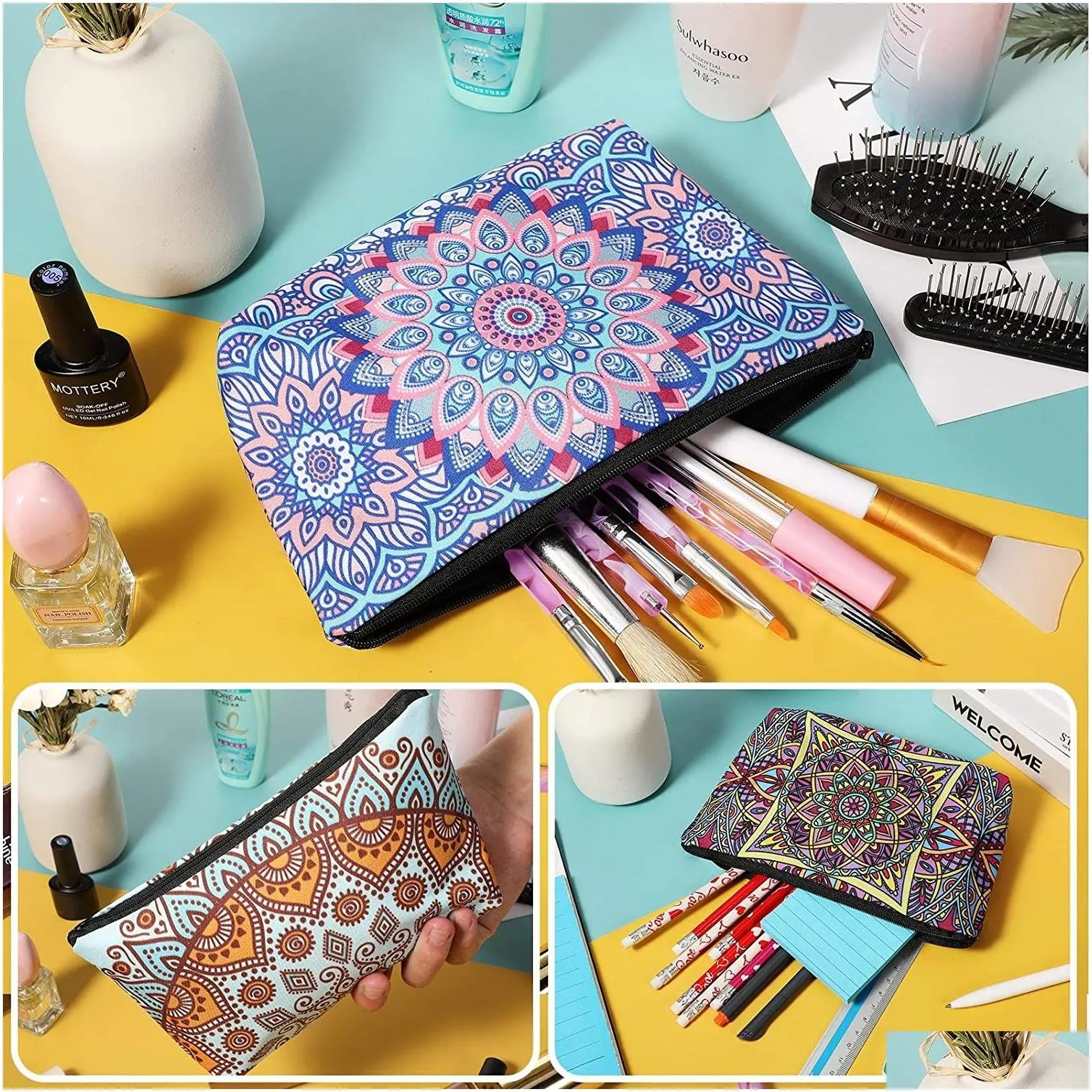 cosmetic bags multipurpose favor sublimation blanks diy heat transfer makeup bags iron on zipper canvas pouch toiletry pouch pencil for diy craft