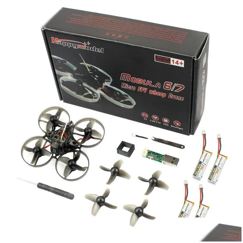 happymodel mobula7 v2 crazybee f4 pro osd 25mw 700tvl se0802 16000kv 2s brushless 75mm fpv tinywhoop drone bnf 220311