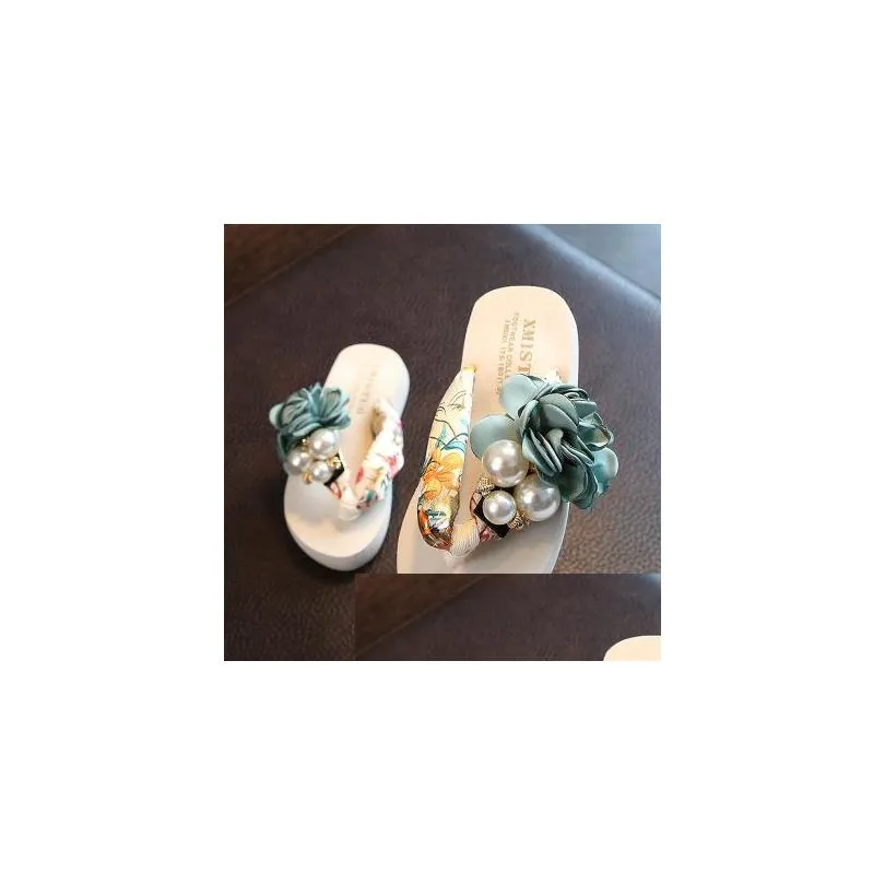 summer nonslip childrens flipflops girls fashion beach shoes pinch sandals female flowers slippers women wear 220613