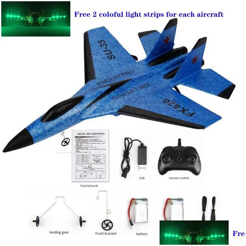 rc plane su35 rc remote glider pan r control drones airplanes rtf uav xmas children gift assembled flying model toys 220525