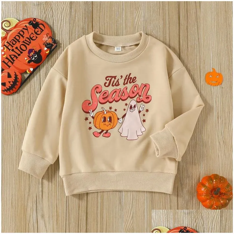 pullover 0830 lioraitiin 05years toddler baby girl boy autumn halloween clothing long sleeve cartoon pumpkin printed sweatshirt