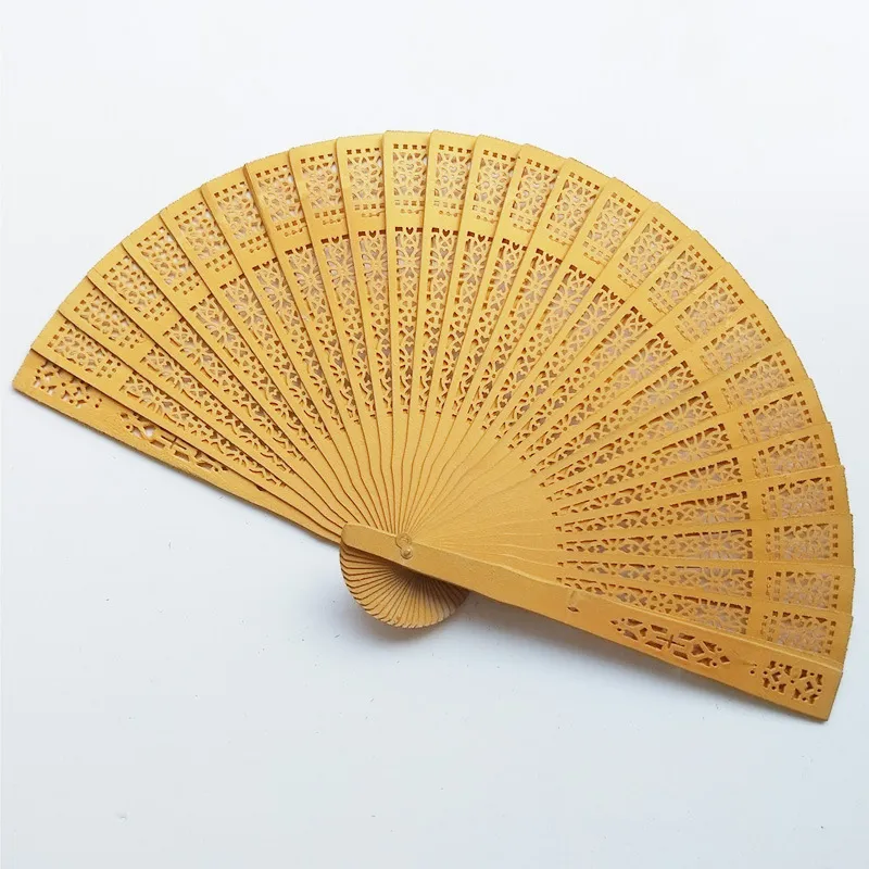 Color Sandalwood Folding Fan Party Favor Personalized Wedding Fans Wood Fan Customized Logo